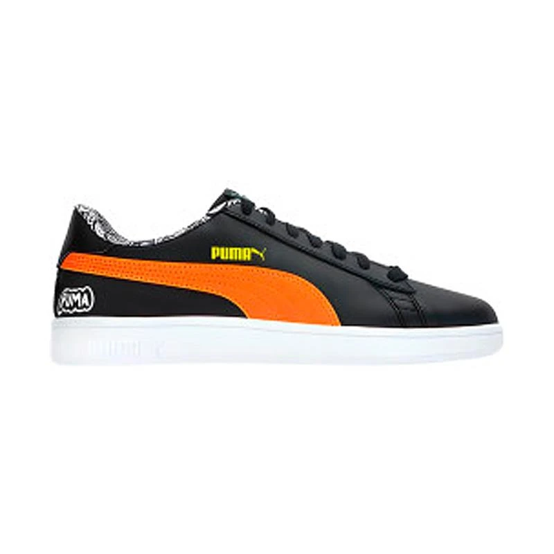 Tênis Puma Smash V2 Me Happy Masculino Preto/Laranja