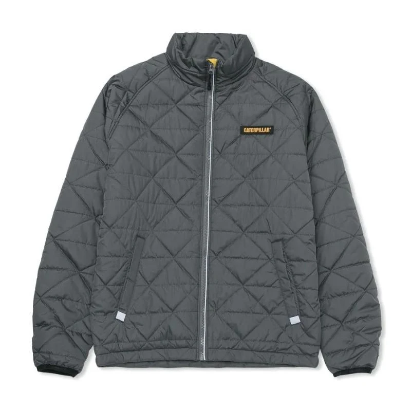 Campera Cat Hombre Mediumweight Insulated Triangle Quilted Gris Masculino 