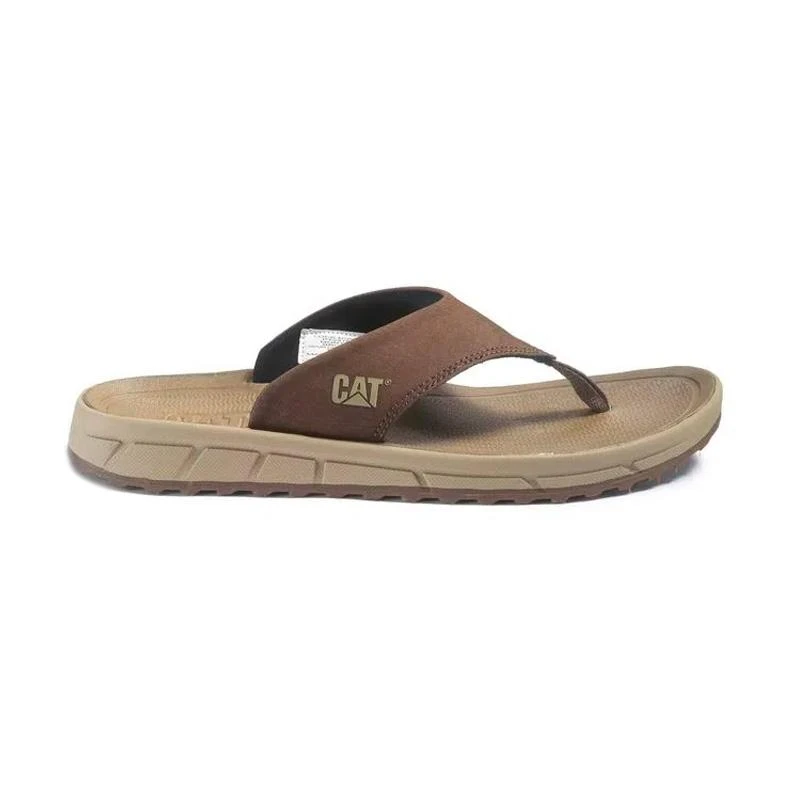 Chinelo Caterpillar Montijo Masculino Couro Marrom